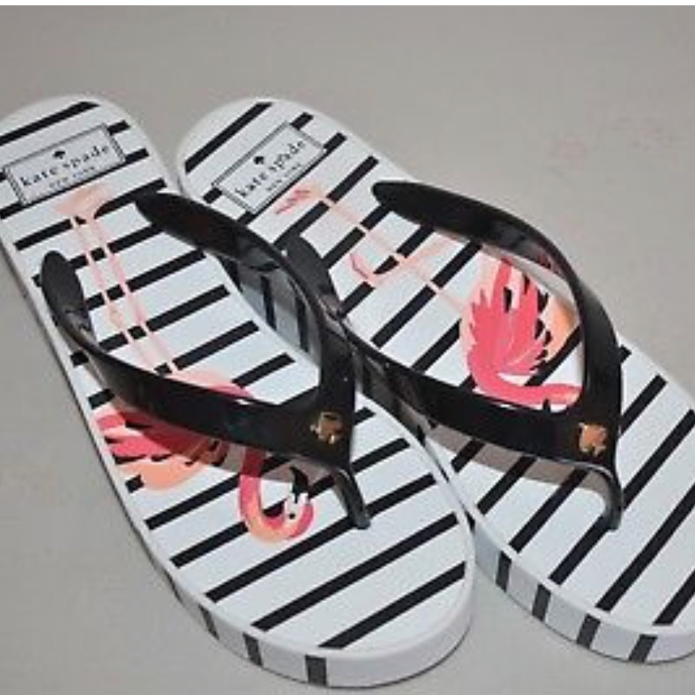NEW KATE SPADE REMMIE WEDGE FLIP FLOP FLAMINGO - Picture 1 of 2